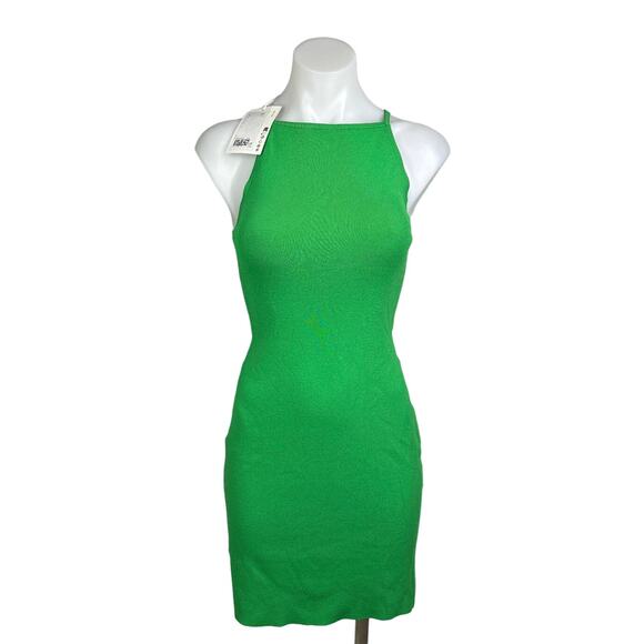 COS NWT Green Sleeveless High Neck Pullover Stretch Mini Bodycon Dress Size XS - Picture 1 of 13